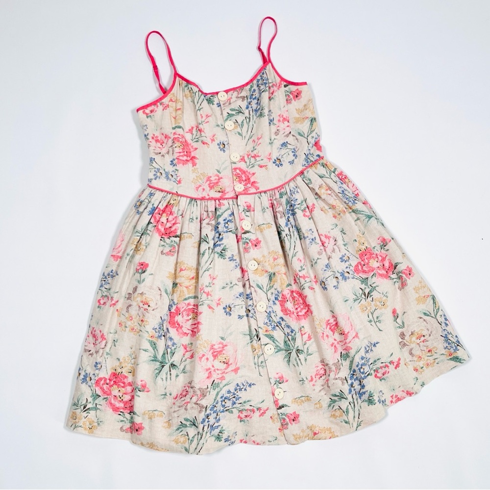 Girl’s RALPH LAUREN Floral Linen Cotton Blend Cotagecore Dress Sundress Size 12